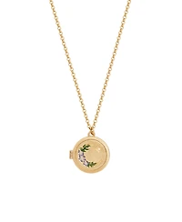 Fable England Nightshade Moon Gold Locket Chain Necklace