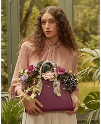 Fable England Floral Engravings Large Plum Tote