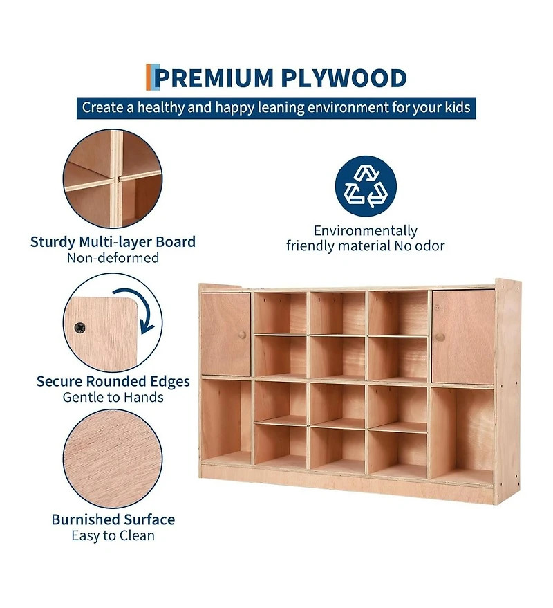 gaomon Wall Mounted Storage Cabinet with Cubbies and Double Doors