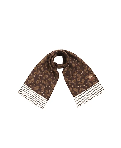 Fable England Chocolate Acorn Jacquard Scarf
