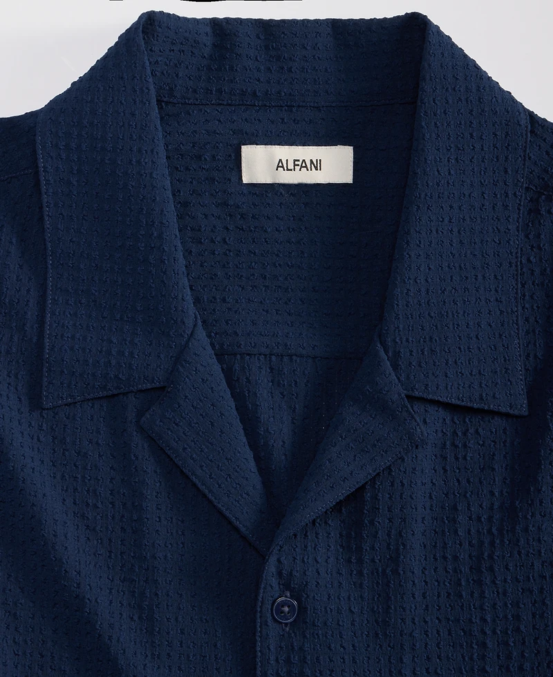 Alfani Men's Short-Sleeve Paperweight Solid Shirt, Macy's Exclusive