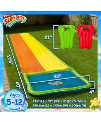 Slip N Slide Water Slide, 18ft Backyard Wave Rider Summer Outdoor Kid Toys, Double Lane, Includes 2 Boogie
