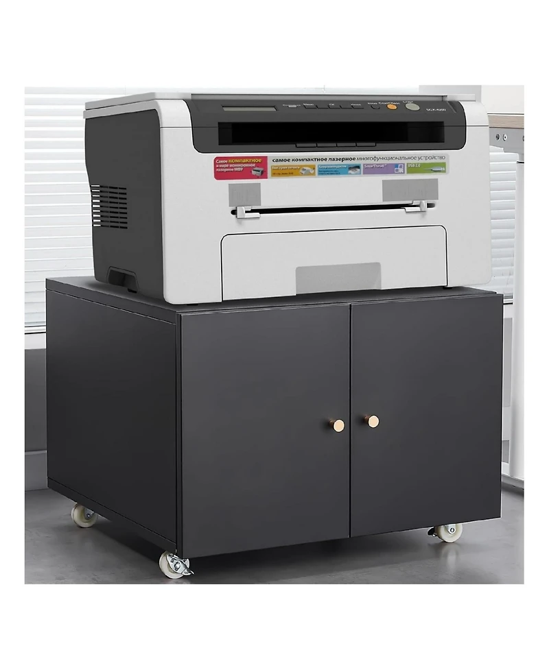 gaomon Rolling Metal Printer Cabinet with Storage for Home Office