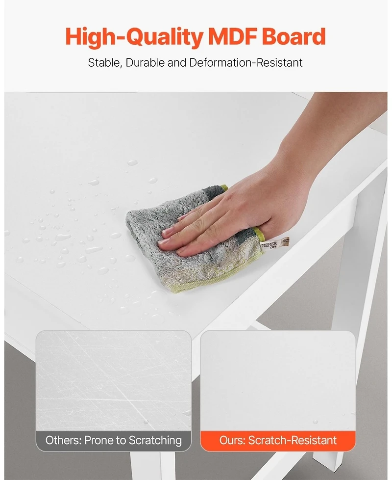 Sugift Small Desk with Drawers, Kids Desk for Bedroom, Modern Study Table, White