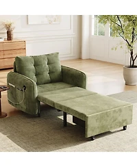 Streamdale Furniture 3-in-1 Sleeper Chair Bed, 80" Extra Long Pull Out Sofa with Usb Charging & Storage