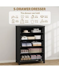 gaomon 4-Drawer Dresser for Bedroom, 37" Tall Wooden Storage Chest for Closet, Living Room, Hallway,