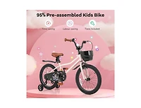 Hongge 18 Inch Kids Bike with Basket and Adjustable Handlebar-4-8 Years