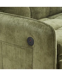 Streamdale Furniture 3-in-1 Sleeper Chair Bed, 80" Extra Long Pull Out Sofa with Usb Charging & Storage