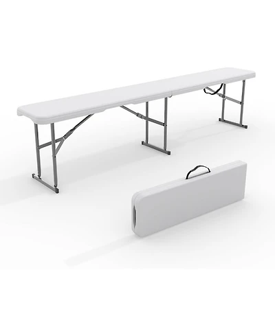 gaomon Portable Folding Bench 6 Foot, Plastic Foldable Bench Hdpe BenchTop with Carrying Handle for Outdoor Picnic Camping Party Sports Activities