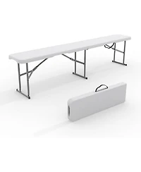 gaomon Portable Folding Bench 6 Foot, Plastic Foldable Bench Hdpe BenchTop with Carrying Handle for Outdoor Picnic Camping Party Sports Activities