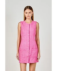 endless rose Women's Tweed Sleeveless Sheath Dress