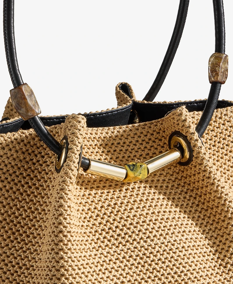 I.n.c. International Concepts Catalyna Straw Tote Handbag, Macy's Exclusive