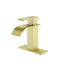 Busdays Waterfall Spout Bathroom Faucet Single Handle Bathroom Vanity Sink Faucet