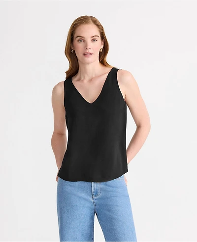 Lands' End Women's Creaseless Vneck Sleeveless Top