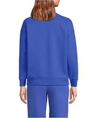Lands' End Women's Relaxed Serious Sweats Long Sleeve Crewneck Sweatshirt