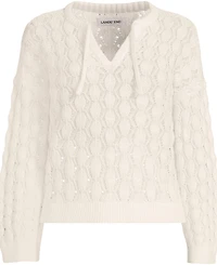 Lands' End Women's Drifter Tie Notch Neck Sweater