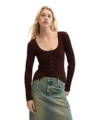 Desigual Women's Fine Knit Sweater With Buttons