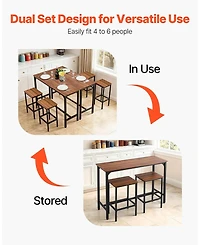 Sugift Bar Table, 3PCS 47 Set, Pub Table with Stools for Office and Mini Bar