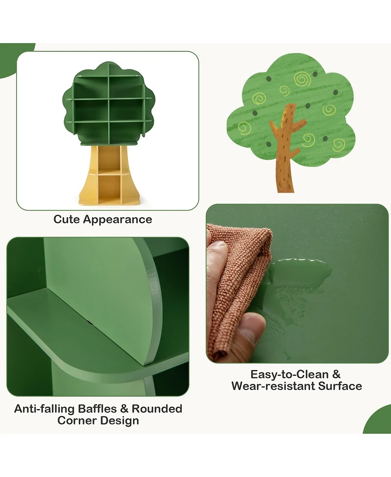 Sugift Kids Bookcase Toy Storage Organizer with Open Shelves