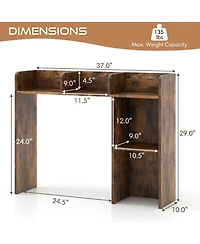 Sugift Three Tier Desk Bookshelf with Open Shelves for Home Office