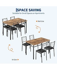 gaomon Dining Table Set for 4, Small Kitchen with Upholstered Chairs, Farmhouse Wood Chairs Room, Spaces