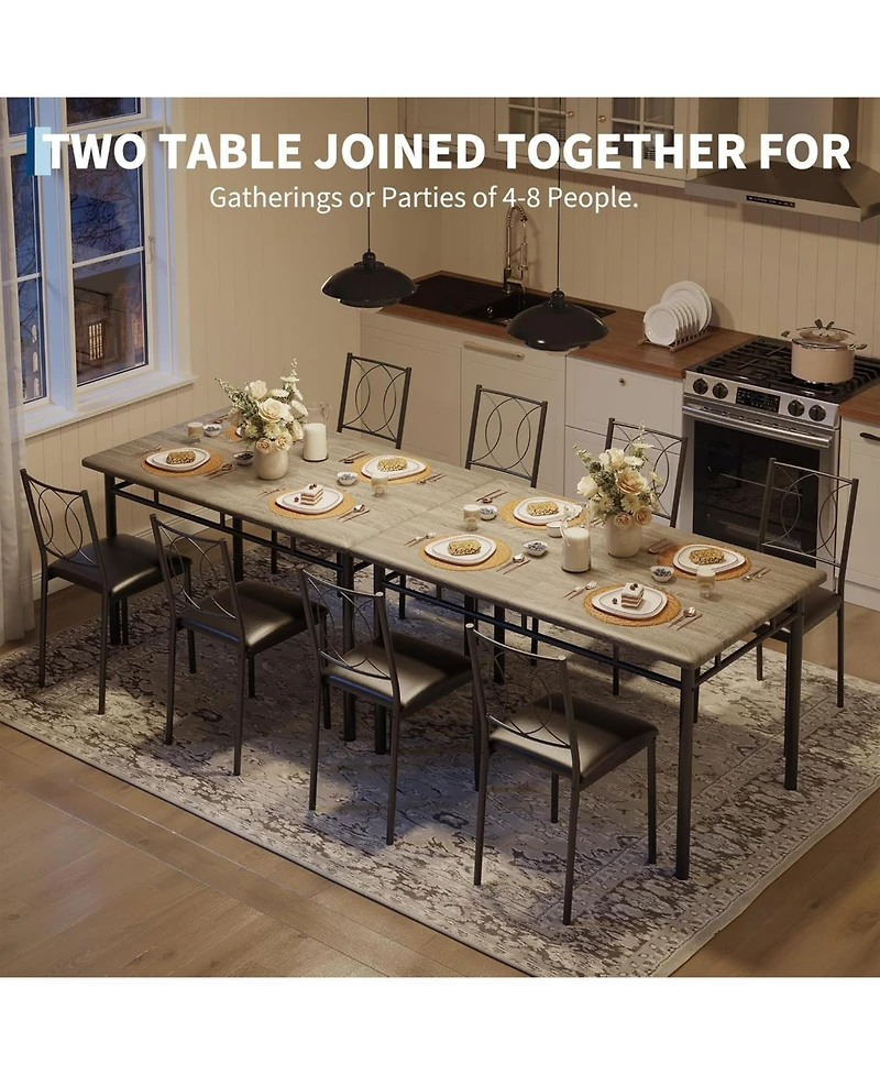 gaomon Dining Table Set for 4, Small Kitchen with Upholstered Chairs, Farmhouse Wood Chairs Room, Spaces