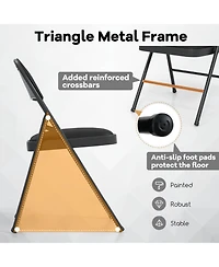 Gouun Padded Folding Chairs 2-Pack with Reinforced Metal Frame