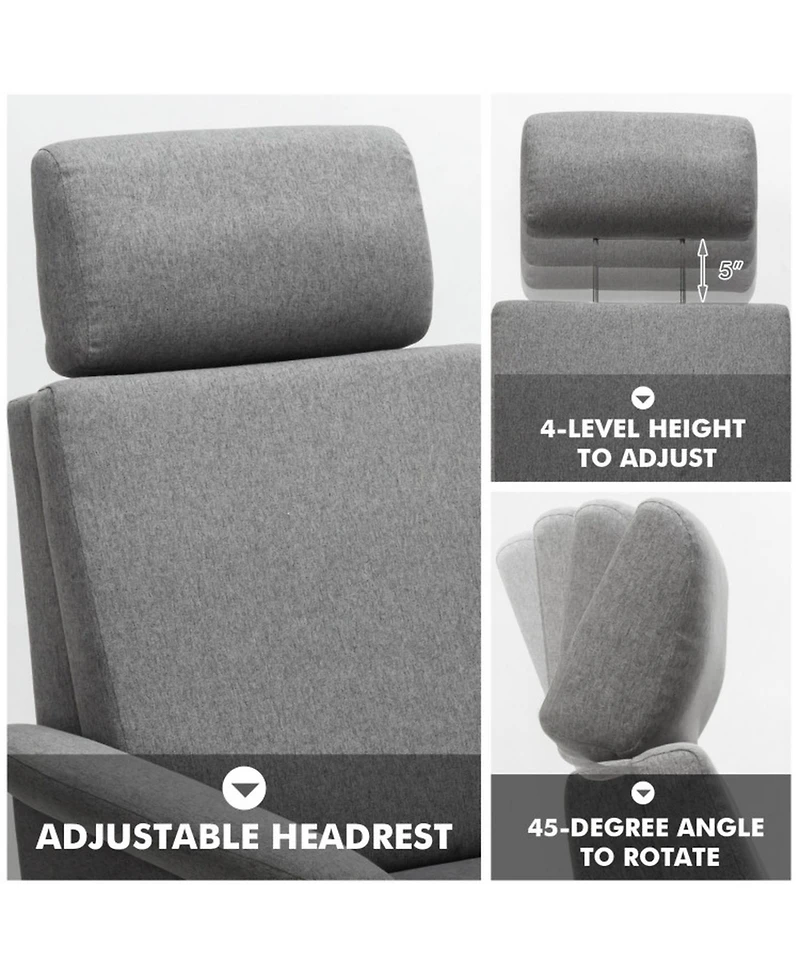 Gouun Swivel Massage Recliner Sofa with Adjustable Headrest