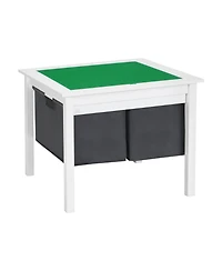 Sugift 2-in-1 Kids Double-sided Activity Building Block Table with Drawers