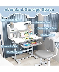 Sugift Kid's Study Desk and with Tilt Desktop and Pen Holder