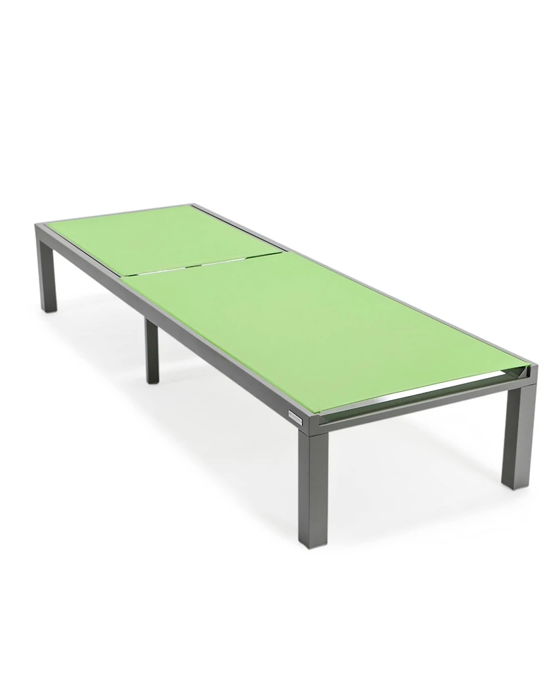 LeisureMod Marlin Patio Chaise Lounge Chair With Aluminum Frame, Set of 2
