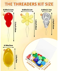 Gnuadz Threaders Kit 24 Needle Threader Hand Sewing Machine Embroidery Floss Storage Box