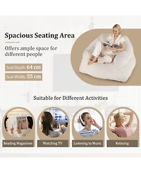 Gouun Plush Bean Bag Lazy Sofa Chair with Ultra-Soft Velvet Cover