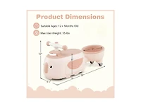 Slickblue Toddler Ride-On Car with Trailer, Lights and Music