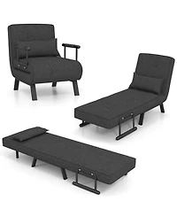 Gouun 6-Position Convertible Sleeper Armchair Lounge Couch with Pillow