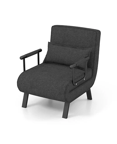 Gouun 6-Position Convertible Sleeper Armchair Lounge Couch with Pillow