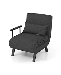 Gouun 6-Position Convertible Sleeper Armchair Lounge Couch with Pillow