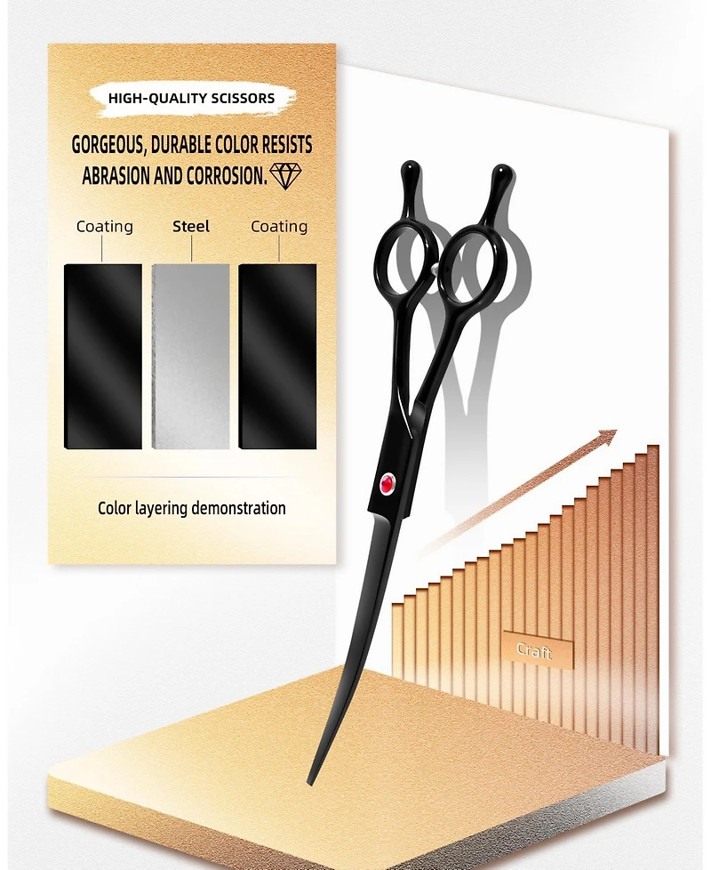 Aronkl Professional Dog Grooming Scissors Set with Nail Clippers Comb for Dogs Cats