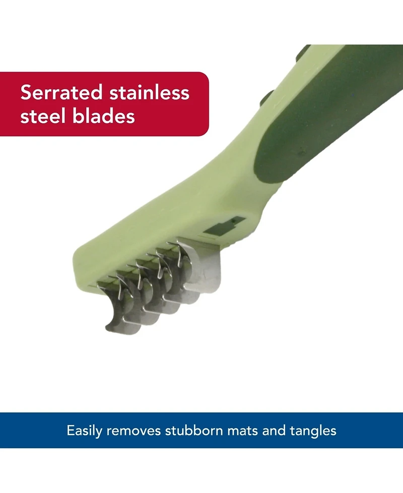 Aronkl Dematting Comb for Dogs Detangles Mats Smooths Coarse Long Medium Hair Comfort Grip Stainless Steel