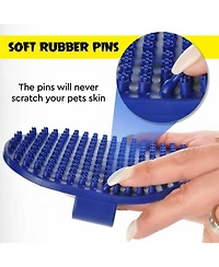 Aronkl Rubber Brush for Dogs Cats Gentle Deshedding Bath Short Medium Hair Soft Bristles Antislip Grip Easy Clean