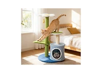 Zeus & Ruta 34.5 in. 4 Tier Cat Activity Center with Jingling Balls and Cozy Condo for Kittens