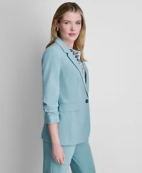 Dkny Women's Notch Collar Ruched-Sleeve Blazer