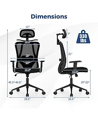 Slickblue Ergonomic Office Chair 3D Headrest Reclining Backrest