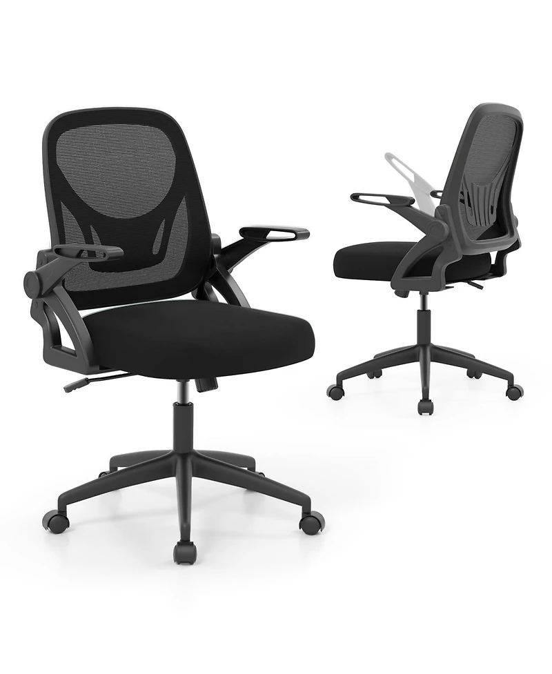Slickblue Computer Chair Ergonomic Lumbar Support Flip Up Arms