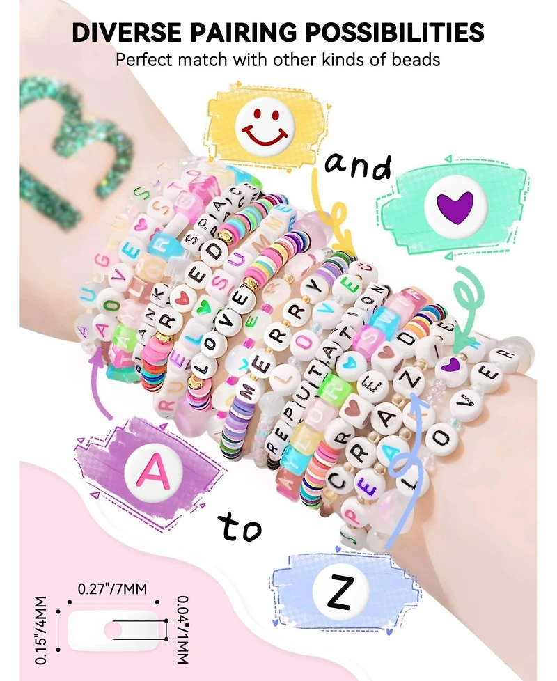 Gnuadz 1400 Letter Beads Alphabet Friendship Bracelets Kit Storage Case 28 Styles
