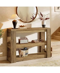 Tribesigns 41.34-Inch Console Table, 3-Tier Farmhouse Entryway Table with Storage Shelves, Narrow Sofa Console Behind the Couch