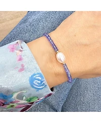 The Lovery Tanzanite Bead Pearl Bracelet 14K Gold