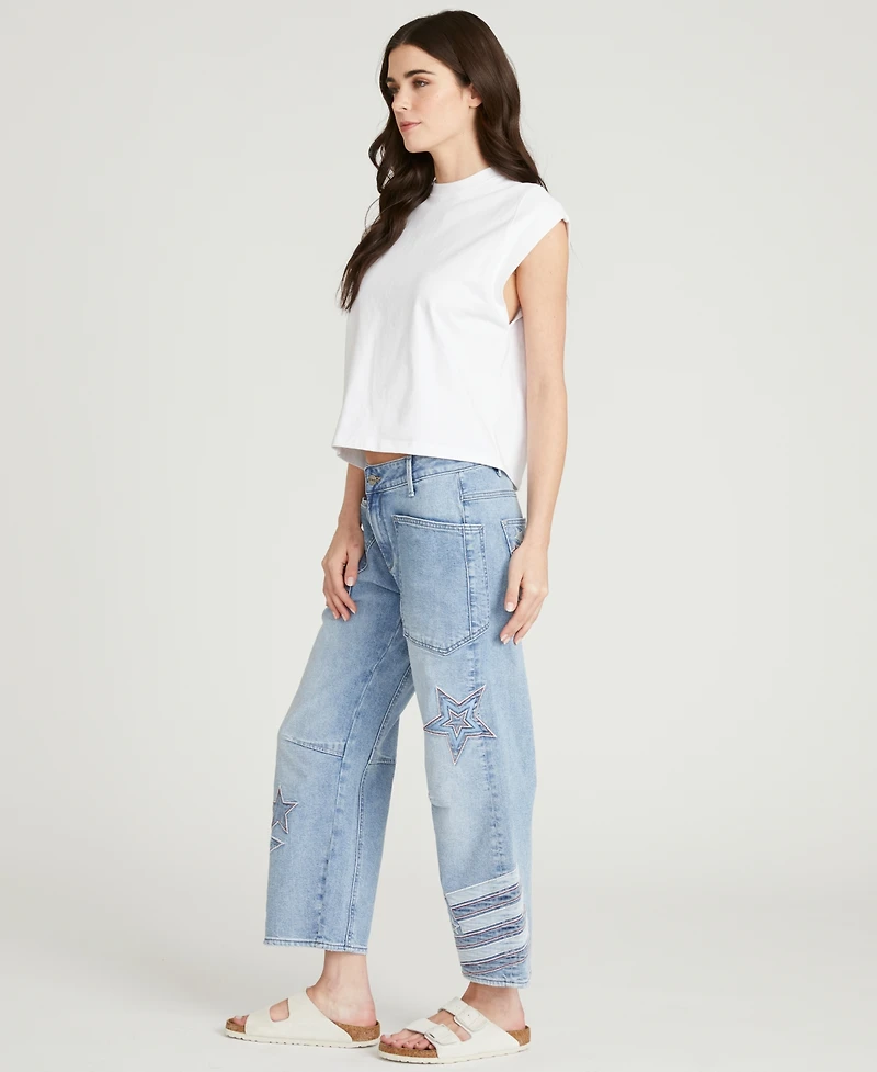 Driftwood Women's Barbara Patriotic Patchwork Wide-Leg Jeans