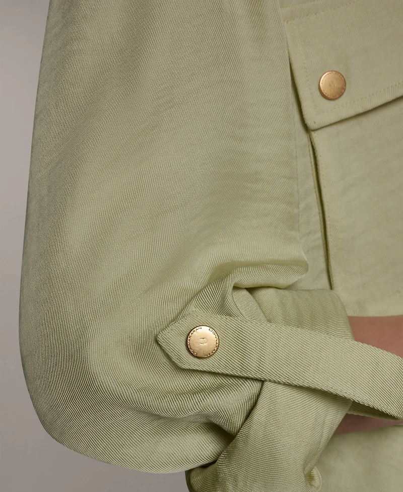 Donna Karan New York Petite Relaxed-Fit Collared Jacket