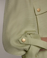 Donna Karan New York Petite Relaxed-Fit Collared Jacket